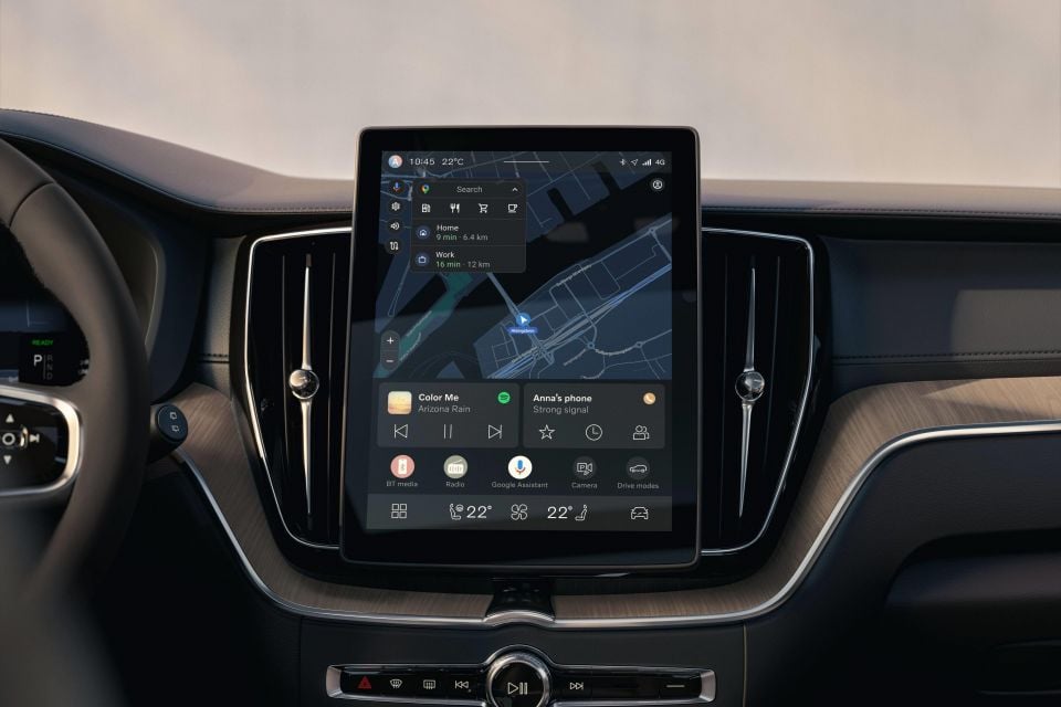 Modern car dashboard with navigation display
