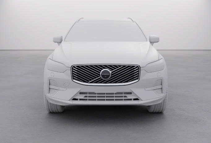 White Volvo SUV XC60 in minimalist setting