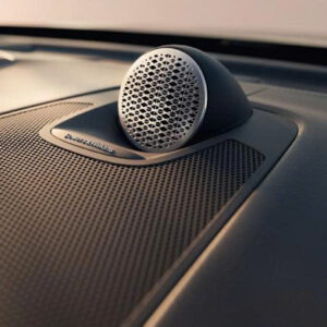 Stylish car speaker on dashboard